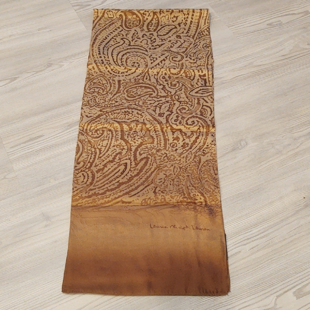 Ralph Lauren Tan Silk Scarf